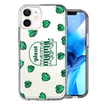 Apple iPhone 11 Plant Mama Houseplant Lover Monstera Tropical Leaf Green Design Double Layer Phone Case Cover