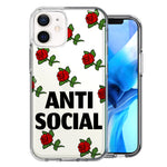 Apple iPhone 12 Mini Anti Social Roses Design Double Layer Phone Case Cover