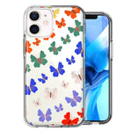Apple iPhone 11 Colorful Butterflies Design Double Layer Phone Case Cover