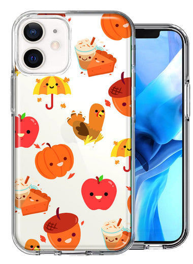 Apple iPhone 12 Mini Thanksgiving Autumn Fall Design Double Layer Phone Case Cover