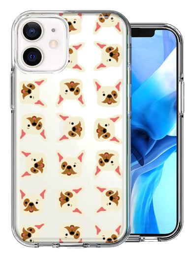 Apple iPhone 12 Mini Frenchie Bulldog Polkadots Design Double Layer Phone Case Cover
