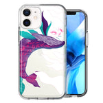 Apple iPhone 12 Mini Mystic Floral Whale Design Double Layer Phone Case Cover