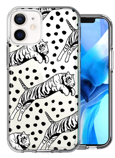 Apple iPhone 12 Mini Tiger Polkadots Design Double Layer Phone Case Cover