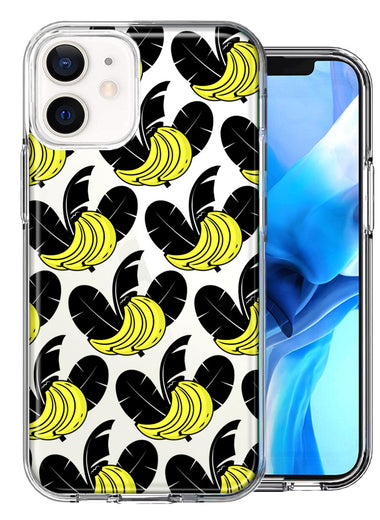 Apple iPhone 12 Mini Tropical Bananas Design Double Layer Phone Case Cover