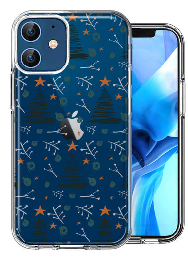 Apple iPhone 12 Holiday Christmas Trees Design Double Layer Phone Case Cover