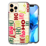 Apple iPhone 12 Pro Max Christmas Santa Ho Ho Ho textagraphy Festive Holiday Double Layer Phone Case Cover