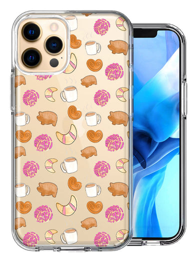 Apple iPhone 12 Pro Mexican Pan Dulce Cafecito Coffee Concha Polka Dots Double Layer Phone Case Cover