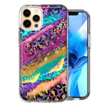 Apple iPhone 12 Pro Leopard Paint Colorful Beautiful Abstract Milkyway Double Layer Phone Case Cover
