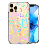Apple iPhone 12 Pro Leopard Easter Bunny Candy Colorful Rainbow Double Layer Phone Case Cover