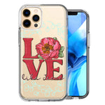 Apple iPhone 12 Pro Max Love Like Jesus Flower Text Christian Double Layer Phone Case Cover