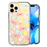 Apple iPhone 12 Pro Max Pastel Easter Polkadots Bunny Chick Candies Double Layer Phone Case Cover