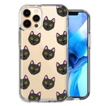 Apple iPhone 12 Pro Max Black Cat Polkadots Design Double Layer Phone Case Cover