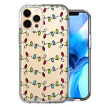Apple iPhone 12 Pro Vintage Christmas Lights Design Double Layer Phone Case Cover
