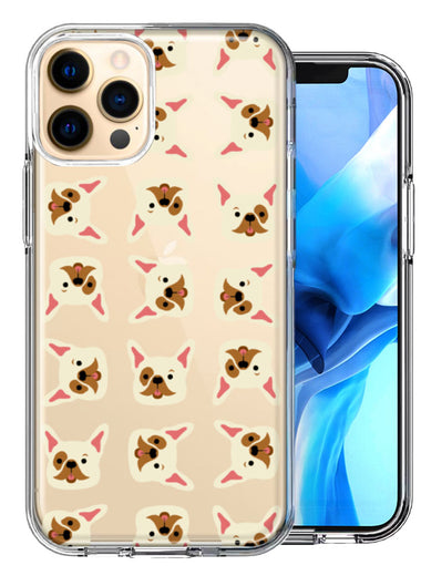 Apple iPhone 12 Pro Frenchie Bulldog Polkadots Design Double Layer Phone Case Cover