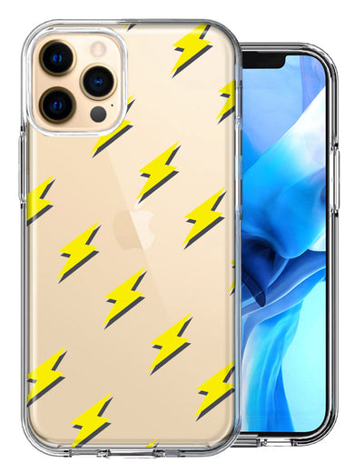 Apple iPhone 12 Pro Electric Lightning Bolts Design Double Layer Phone Case Cover