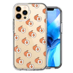 Apple iPhone 11 Pro Max Polka Dot Peaches Design Double Layer Phone Case Cover