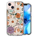 Apple iPhone 13 Feminine Classy Flowers Fall Toned Floral Wallpaper Style Double Layer Phone Case Cover