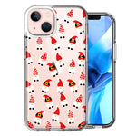 Apple iPhone 13 Mini Cute Red Christmas Holiday Santa Gnomes Design Double Layer Phone Case Cover