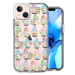 Apple iPhone 13 Mini Pastel Easter Cute Gnomes Spring Flowers Eggs Holiday Seasonal Double Layer Phone Case Cover