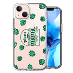 Apple iPhone 15 Plant Mama Houseplant Lover Monstera Tropical Leaf Green Design Double Layer Phone Case Cover