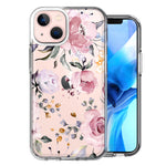 Apple iPhone 15 Soft Pastel Spring Floral Flowers Blush Lavender Design Double Layer Phone Case Cover