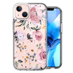 Apple iPhone 14 Plus Soft Pastel Spring Floral Flowers Blush Lavender Design Double Layer Phone Case Cover