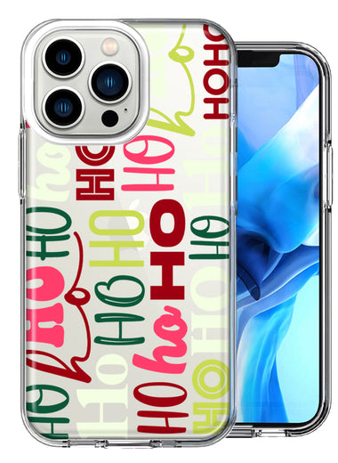Apple iPhone 13 Pro Christmas Santa Ho Ho Ho textagraphy Festive Holiday Double Layer Phone Case Cover