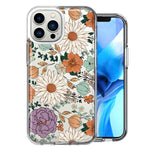 Apple iPhone 11 Pro Max Feminine Classy Flowers Fall Toned Floral Wallpaper Style Double Layer Phone Case Cover