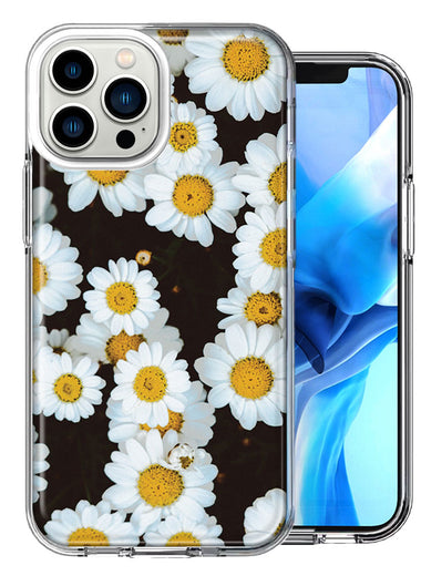 Apple iPhone 13 Pro Max Cute Daisy Flowers Double Layer Phone Case Cover