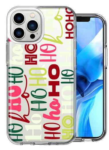 Apple iPhone 15 Pro Max Christmas Santa Ho Ho Ho textagraphy Festive Holiday Double Layer Phone Case Cover