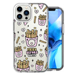 Apple iPhone 14 Pro Cute Valentine Pink Love Hearts Fries Before Guys Double Layer Phone Case Cover