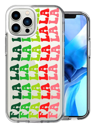 Apple iPhone 15 Pro Deck The Halls Christmas Carol Falala Festive Lyric Vintage 70s Letters Double Layer Phone Case Cover