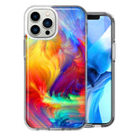 Apple iPhone 14 Pro Colorful Feather Paint Double Layer Phone Case Cover