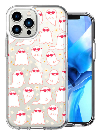 Apple iPhone 13 Pro Max Floating Heart Glasses Love Ghosts Vaneltines Day Cutie Daisy Double Layer Phone Case Cover
