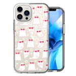 Apple iPhone 14 Pro Floating Heart Glasses Love Ghosts Vaneltines Day Cutie Daisy Double Layer Phone Case Cover