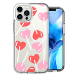Apple iPhone 14 Pro Max Heart Suckers Lollipop Valentines Day Candy Lovers Double Layer Phone Case Cover