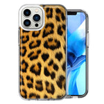 Apple iPhone 14 Pro Classic Leopard Double Layer Phone Case Cover