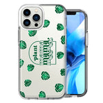 Apple iPhone 13 Pro Max Plant Mama Houseplant Lover Monstera Tropical Leaf Green Design Double Layer Phone Case Cover