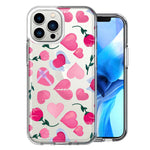 Apple iPhone 14 Pro Pretty Valentines Day Hearts Chocolate Candy Angel Flowers Double Layer Phone Case Cover