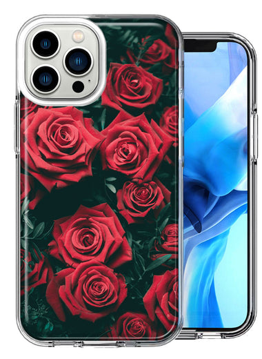 Apple iPhone 13 Pro Max Red Roses Double Layer Phone Case Cover
