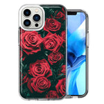 Apple iPhone 14 Pro Red Roses Double Layer Phone Case Cover