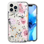 Apple iPhone 14 Pro Max Soft Pastel Spring Floral Flowers Blush Lavender Design Double Layer Phone Case Cover