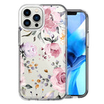 Apple iPhone 15 Pro Soft Pastel Spring Floral Flowers Blush Lavender Design Double Layer Phone Case Cover