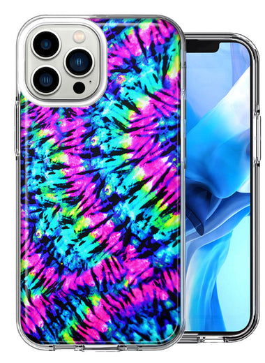 Apple iPhone 13 Pro Max Hippie Tie Dye Double Layer Phone Case Cover