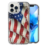 Apple iPhone 14 Pro Vintage USA Flag Double Layer Phone Case Cover