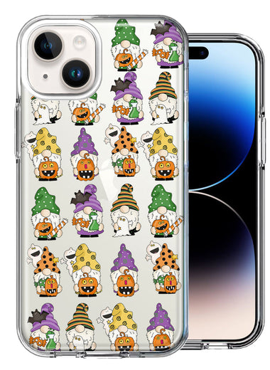 Apple iPhone 15 Plus Spooky Halloween Gnomes Cute Characters Holiday Seasonal Pumpkins Candy Ghosts Double Layer Phone Case Cover