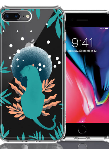 Apple iPhone 7/8 Plus Moon Green Jaguar Design Double Layer Phone Case Cover