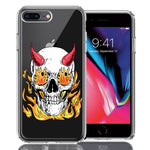 Apple iPhone 7/8 Plus Flamming Devil Skull Design Double Layer Phone Case Cover