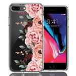 For Apple iPhone 6/7/8 Plus Blush Pink Peach Spring Flowers Peony Rose Phone Case Cover