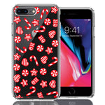 Apple iPhone 7/8 Plus Christmas Winter Red White Peppermint Candies Swirls Candycanes Design Double Layer Phone Case Cover